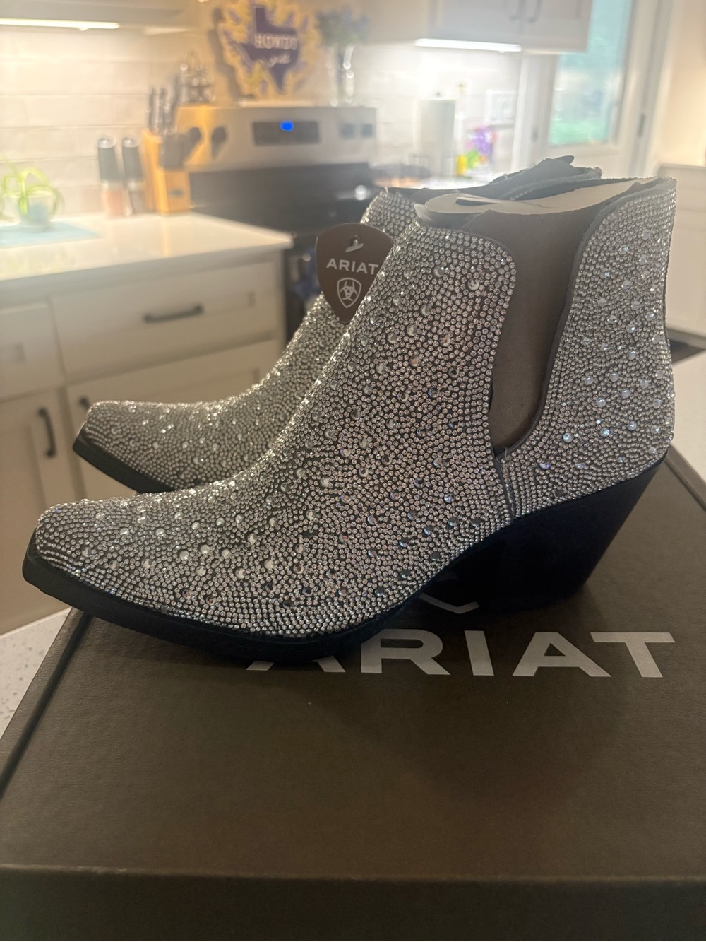Ariat Dixon Glitz Boots Women’s Size 8.5 Silver Sparkle Rhinestone NEW BOXED